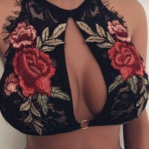 Bralette with Beautiful Rose Accents